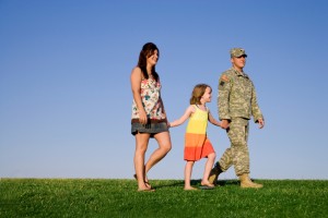 military-family-walking